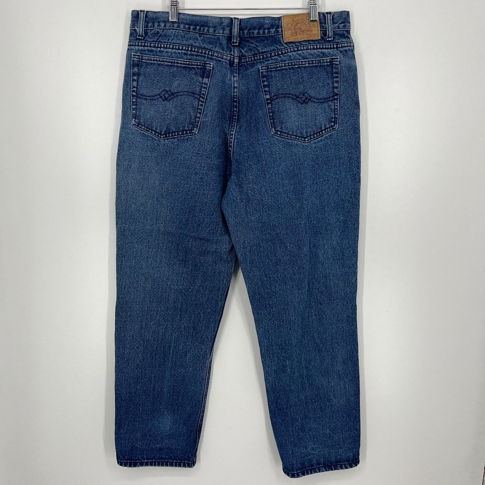 Attrak Mens Straight Leg Denim Jeans Medium Wash Blue 100% Cotton 38x30